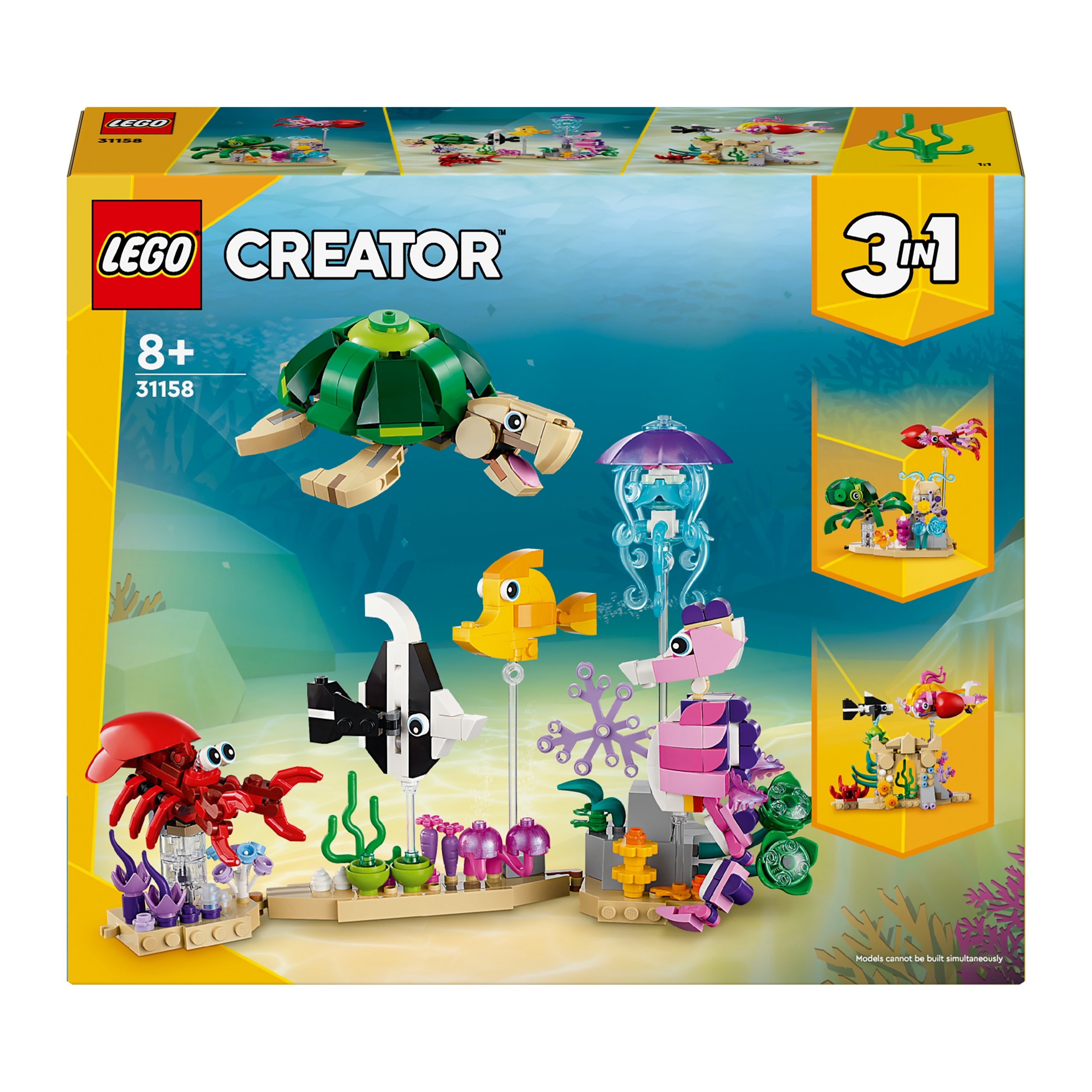 LEGO Creator 3w1 31158 Zwierzęta morskie żółw meduza ryby konik morski