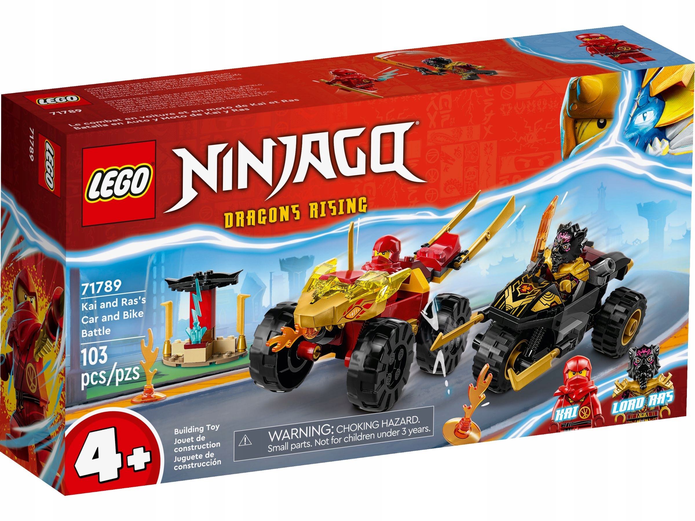 LEGO Ninjago Kai i Ras w pojedynku samochód motocykl 71789 auto ninja go