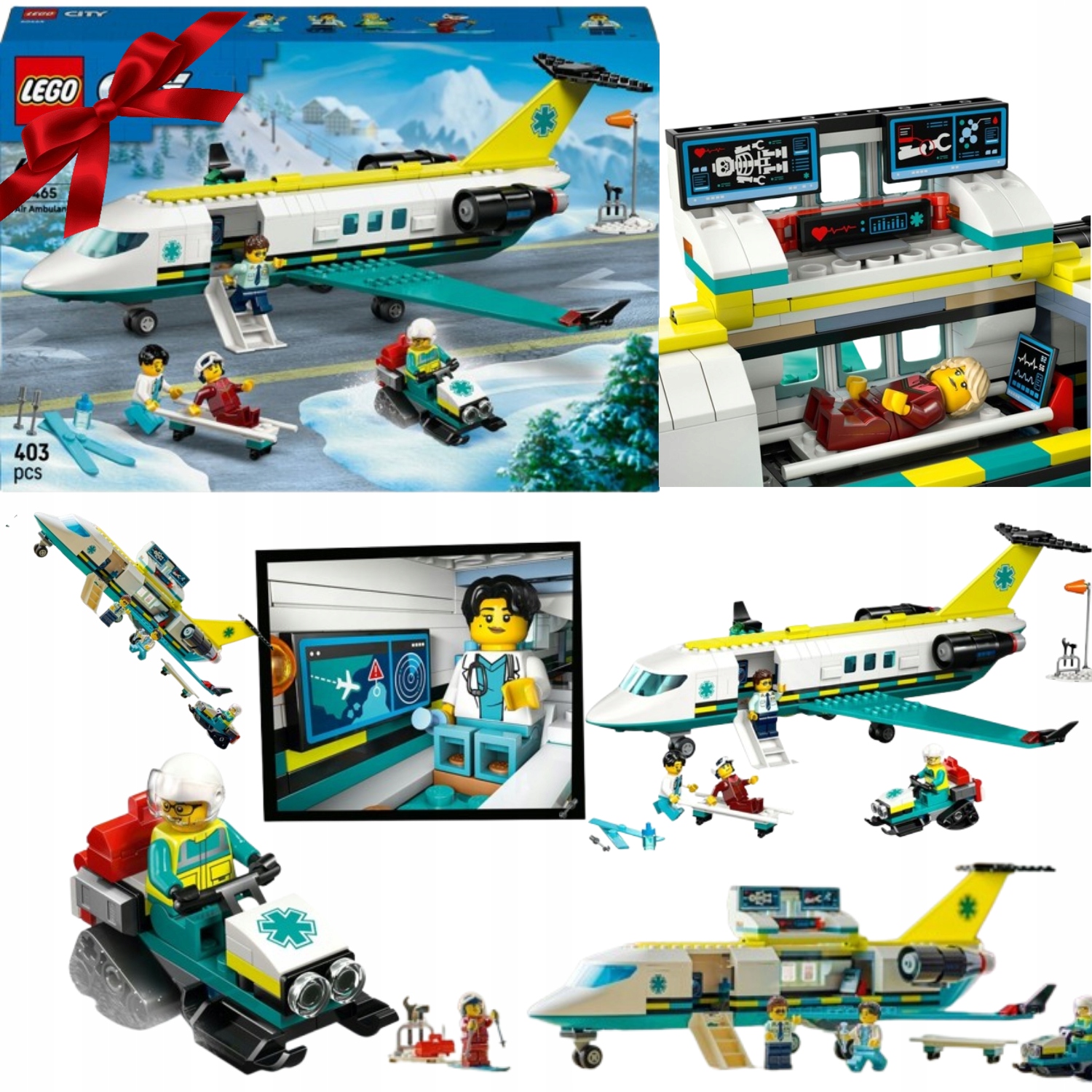 LEGO CITY 60465 SAMOLOT RATUNKOWY PREZENT DLA DZIECKA KLOCKI ZESTAW SZPITAL