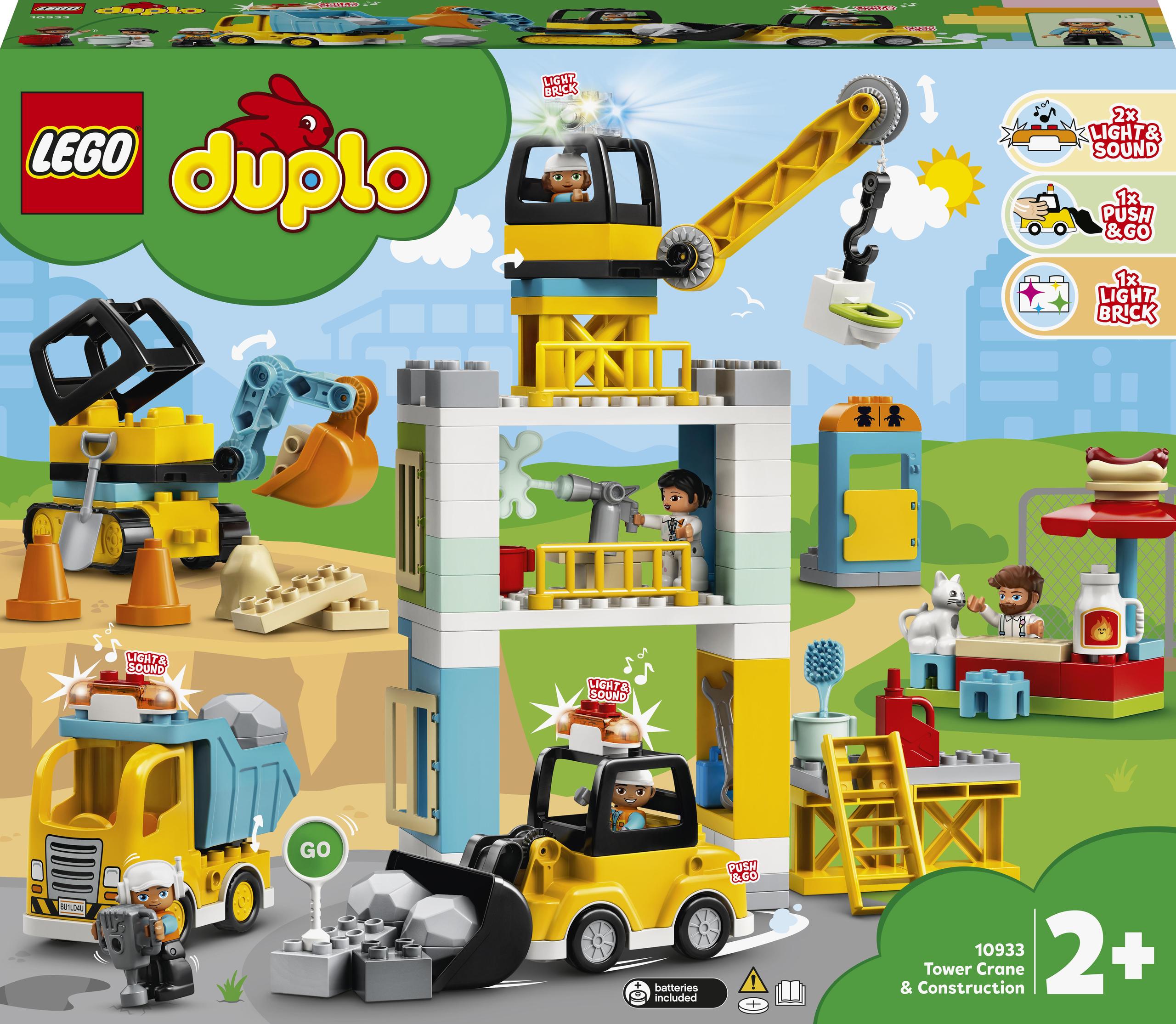 LEGO Duplo 10933 Żuraw wieżowy i budowa auto koparka