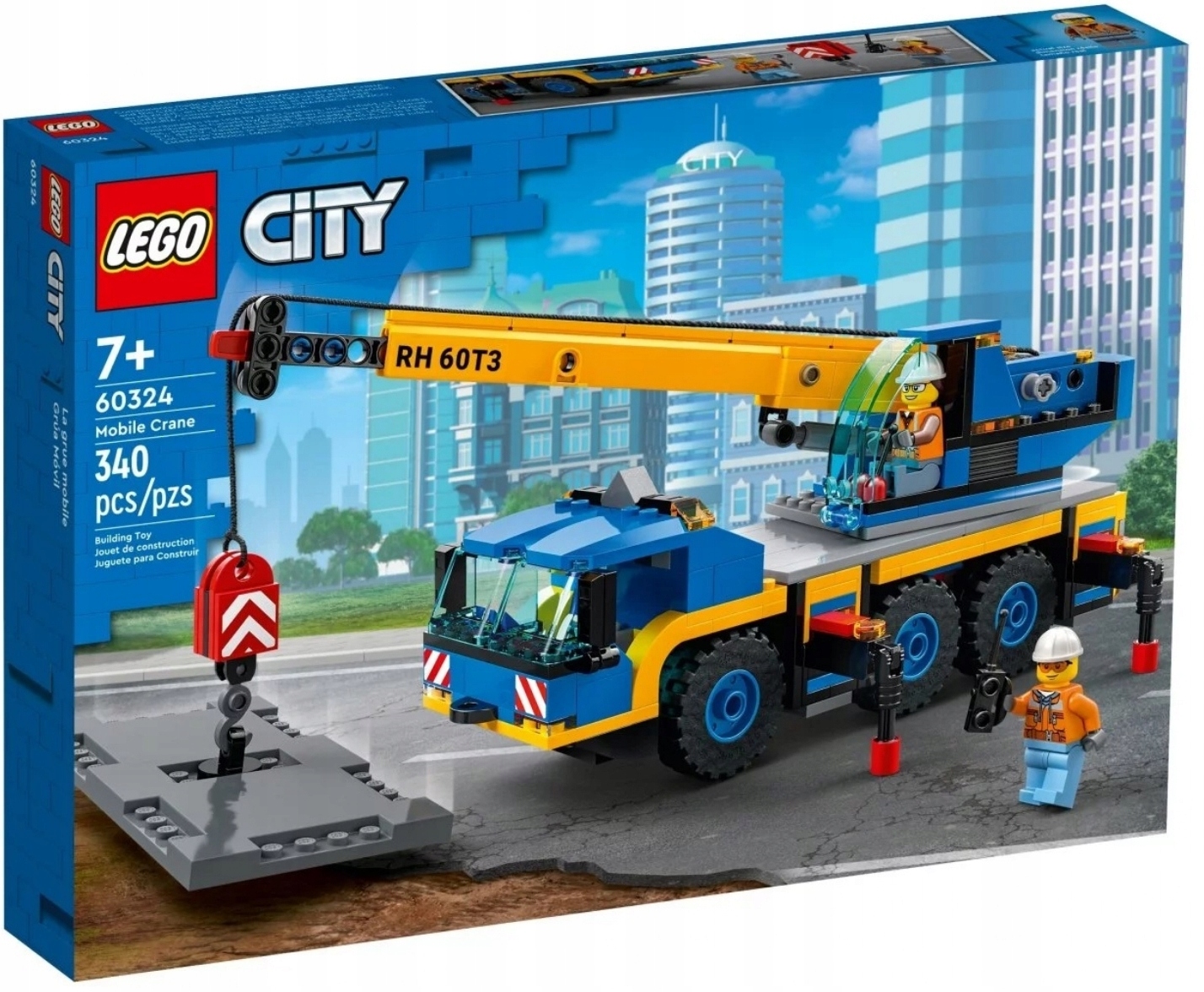 klocki LEGO City 60324 Żuraw podróżny budowa roboty drogowe miasto
