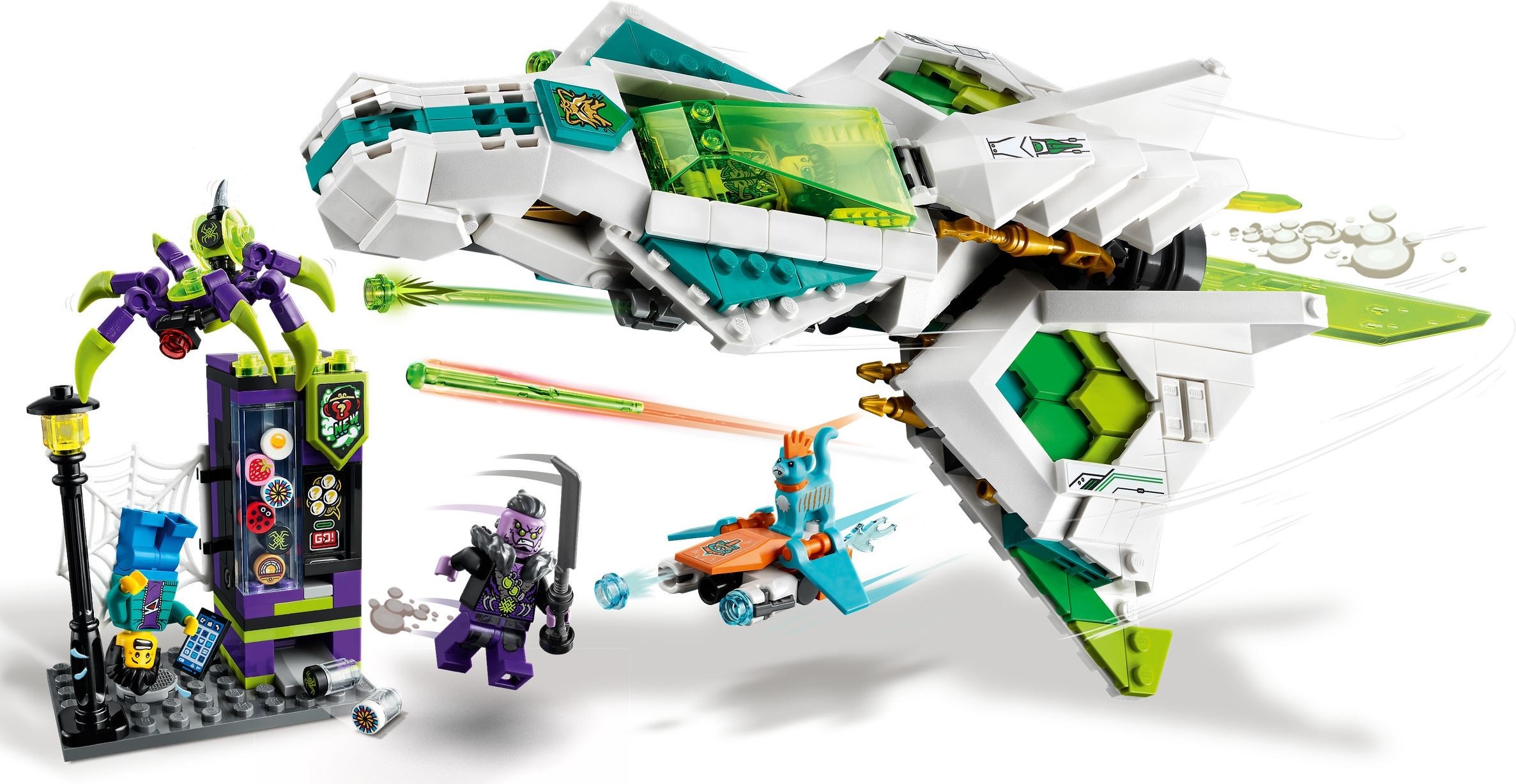 Zdjęcie galerii dla zestawu klocki LEGO Monkie Kid 80020 Odrzutowiec Biały Smok Statek Kosmiczny