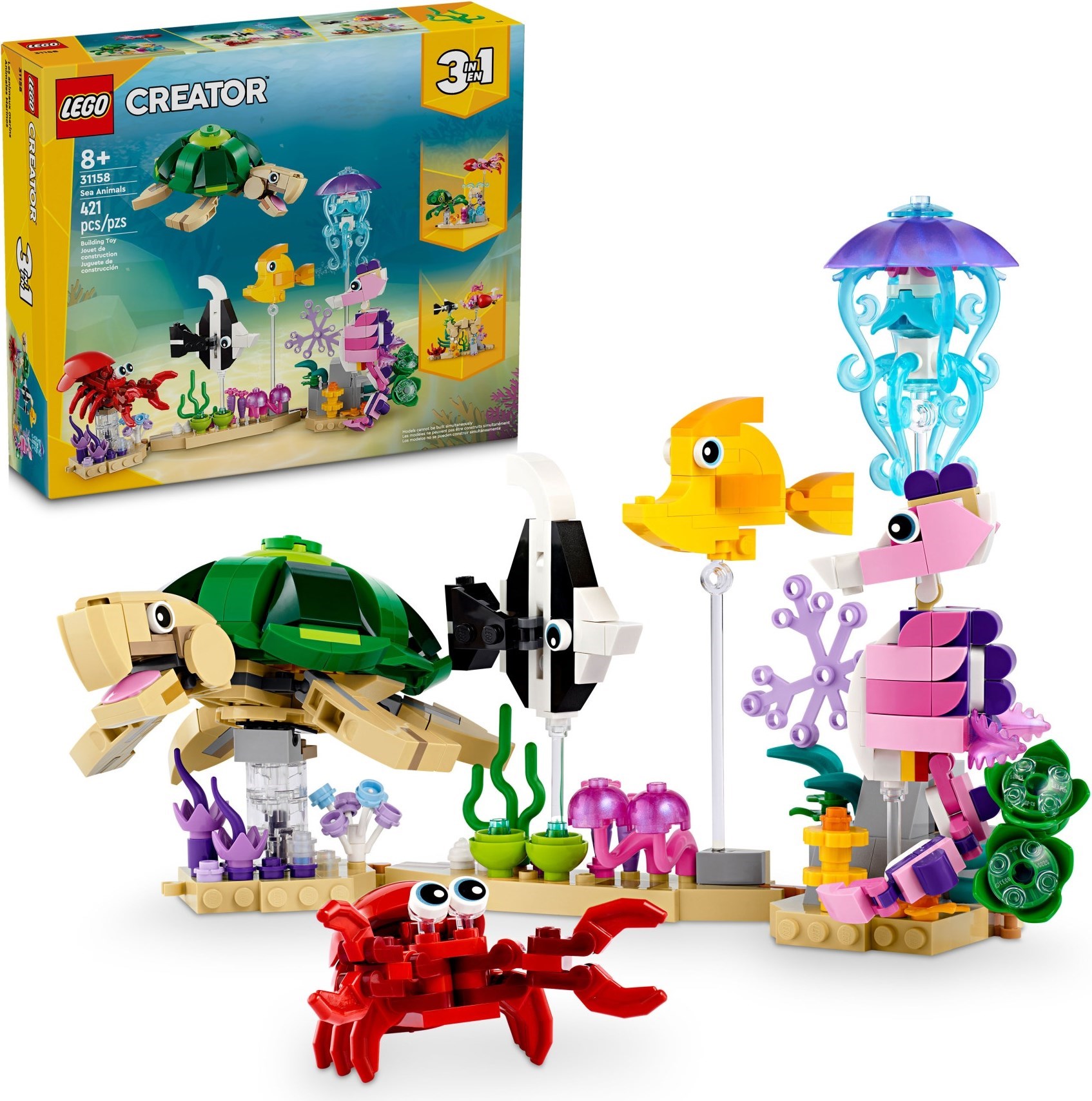 Zdjęcie galerii dla zestawu LEGO Creator 3w1 31158 Zwierzęta morskie żółw meduza ryby konik morski