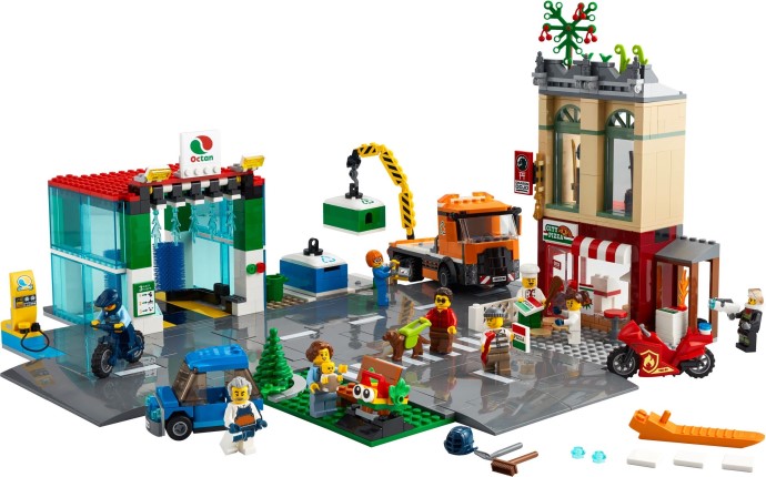 Zdjęcie galerii dla zestawu LEGO City 60292 Centrum miasta miasto myjnia stacja benzynowa octan