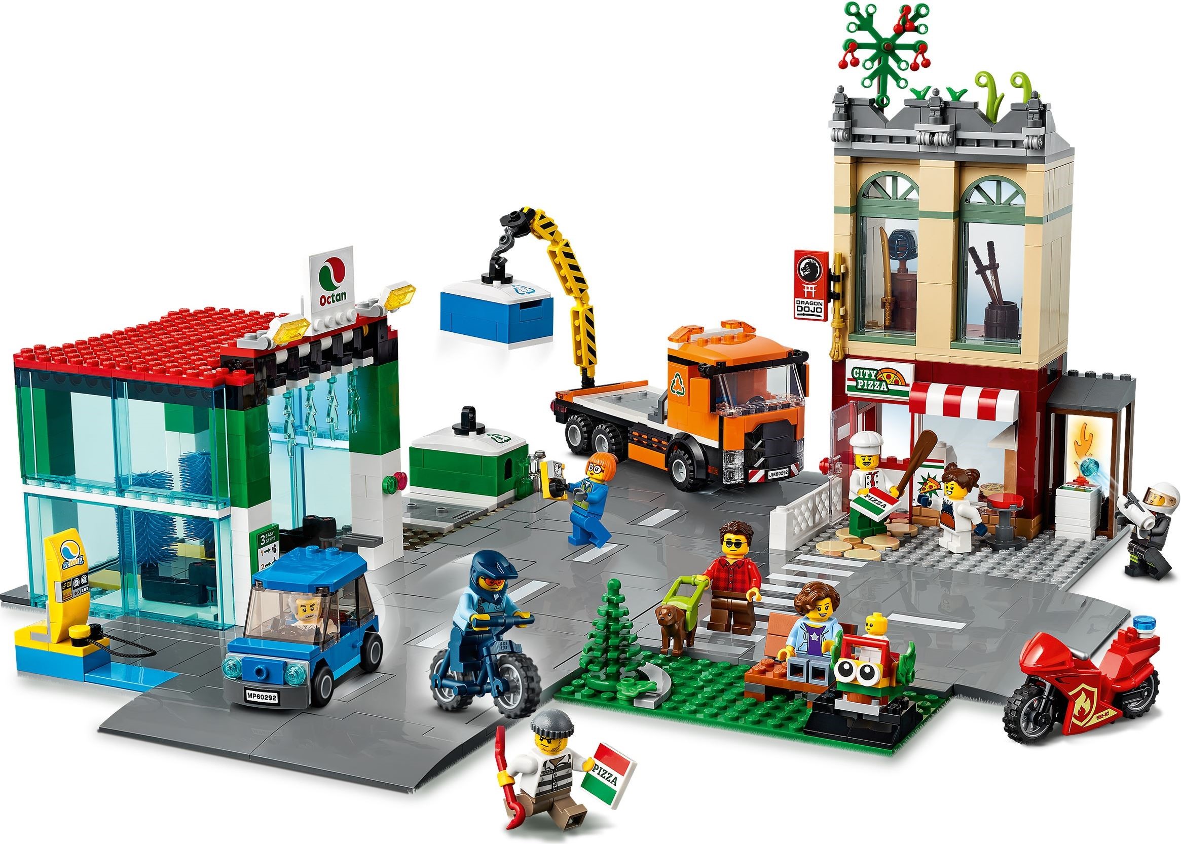 Zdjęcie galerii dla zestawu LEGO City 60292 Centrum miasta miasto myjnia stacja benzynowa octan