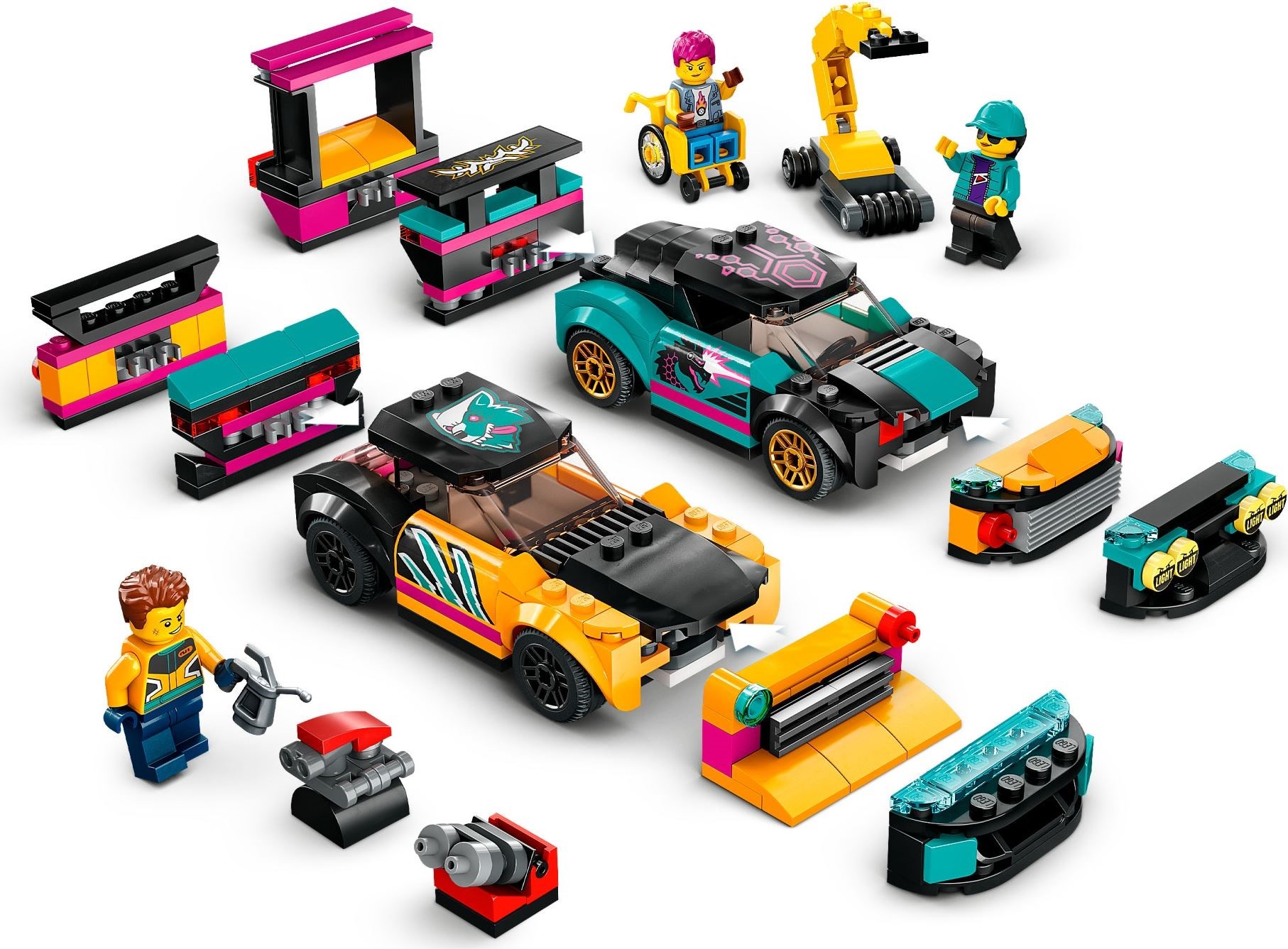 Zdjęcie galerii dla zestawu klocki LEGO City 60389 Warsztat tuningowania samochodów mechanik serwis