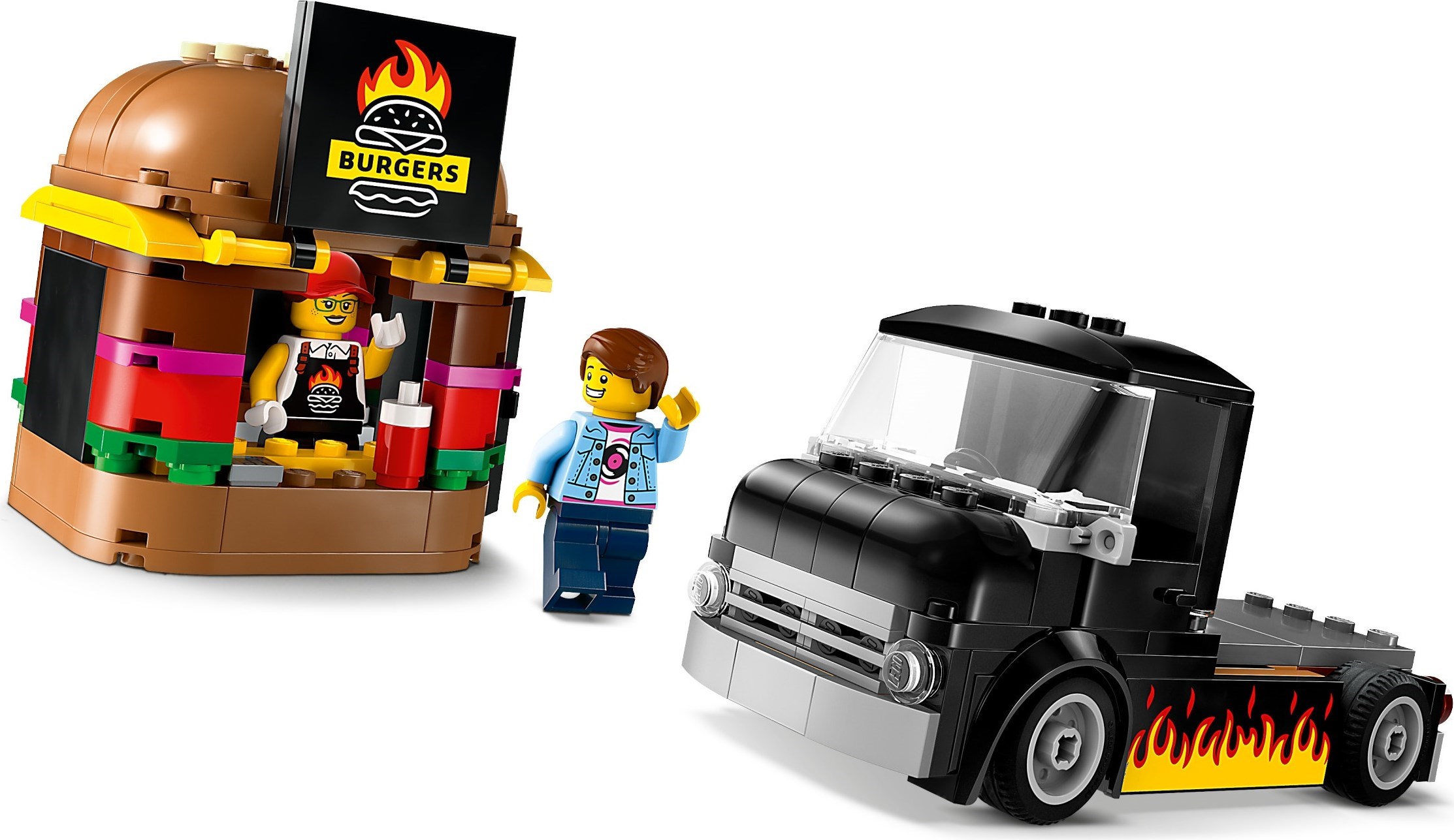 Zdjęcie galerii dla zestawu ZESTAW KLOCKÓW LEGO CITY 60404 CIĘŻARÓWKA Z HAMBURGERAMI PREZENT TOP HIT