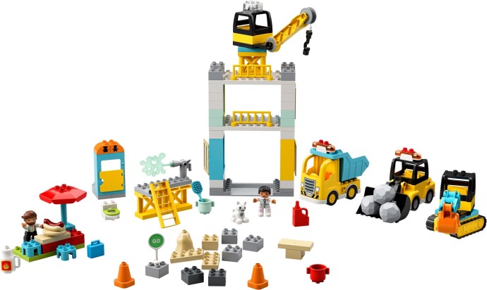 Zdjęcie galerii dla zestawu LEGO Duplo 10933 Żuraw wieżowy i budowa auto koparka