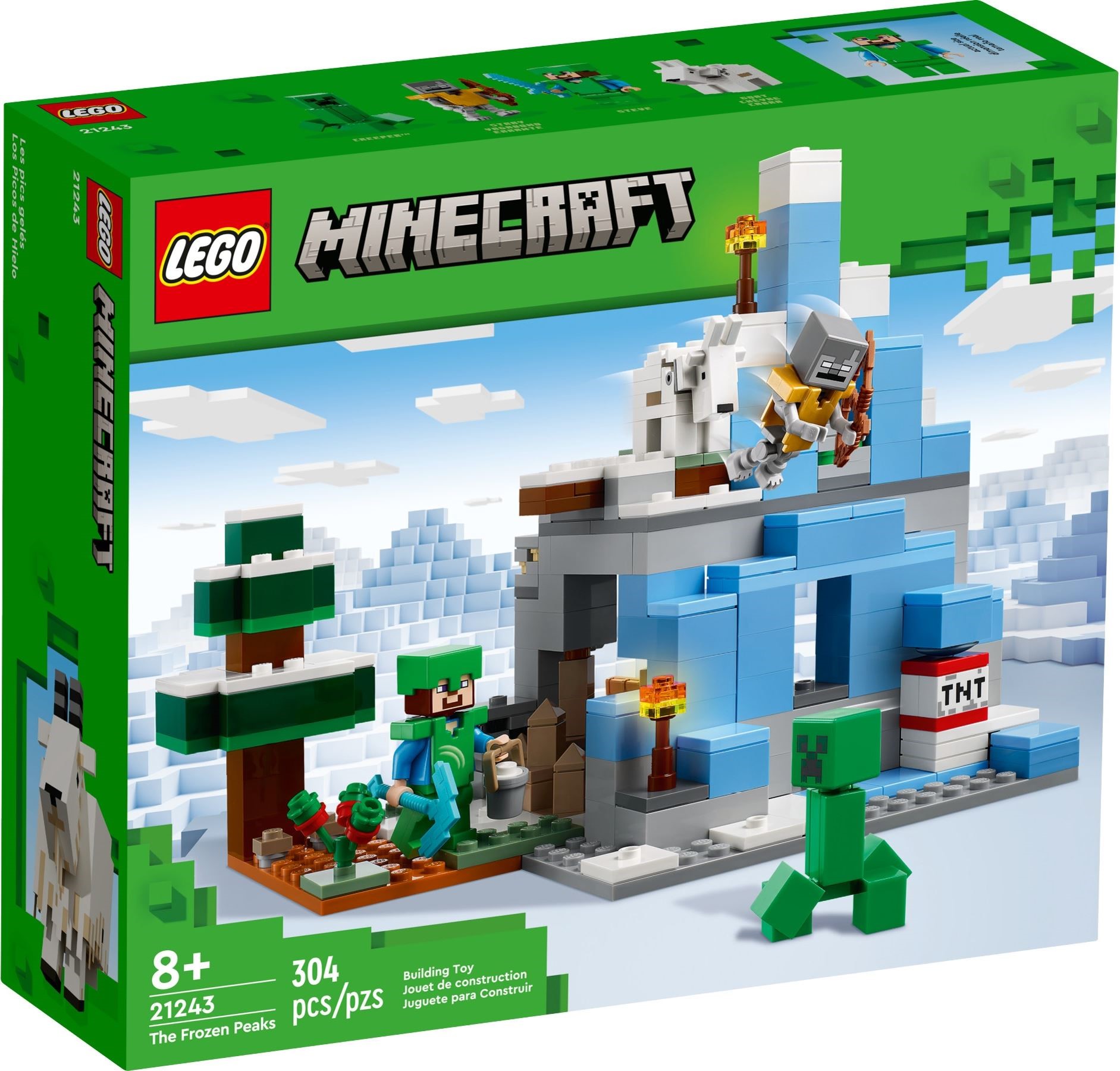 Zdjęcie galerii dla zestawu klocki LEGO Minecraft 21243 Ośnieżone szczyty koza tułacz majkraft