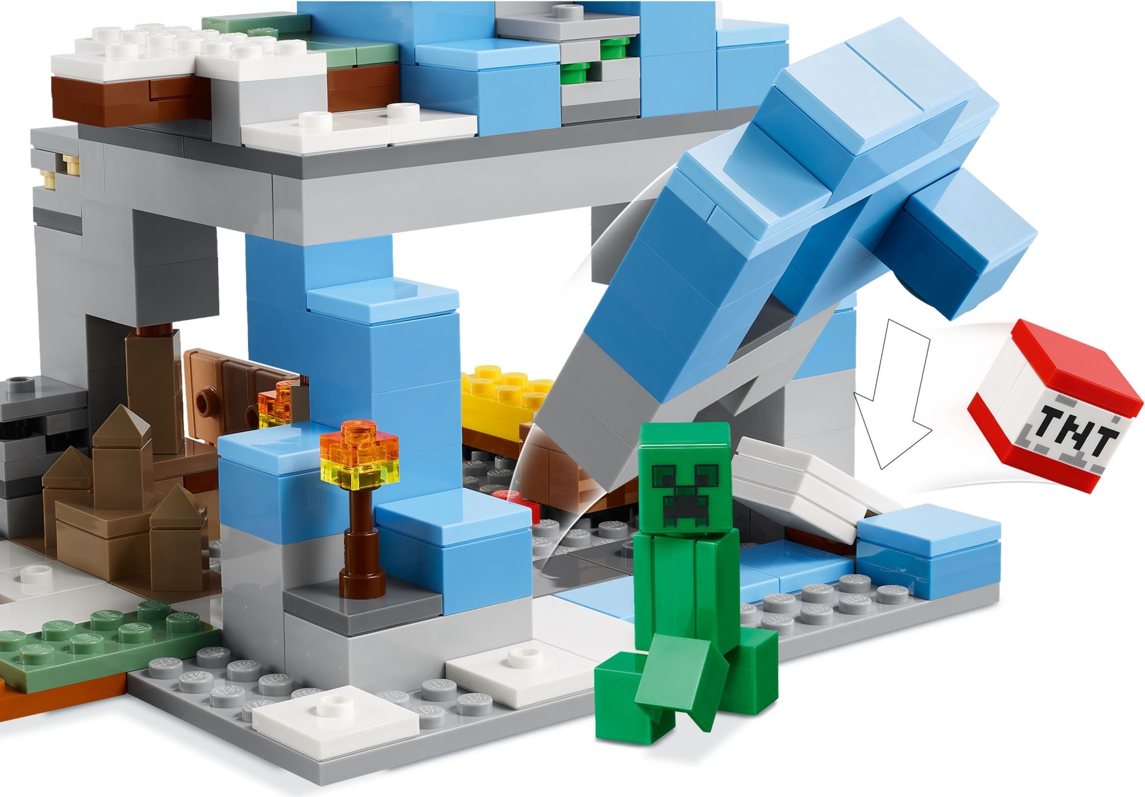 Zdjęcie galerii dla zestawu klocki LEGO Minecraft 21243 Ośnieżone szczyty koza tułacz majkraft