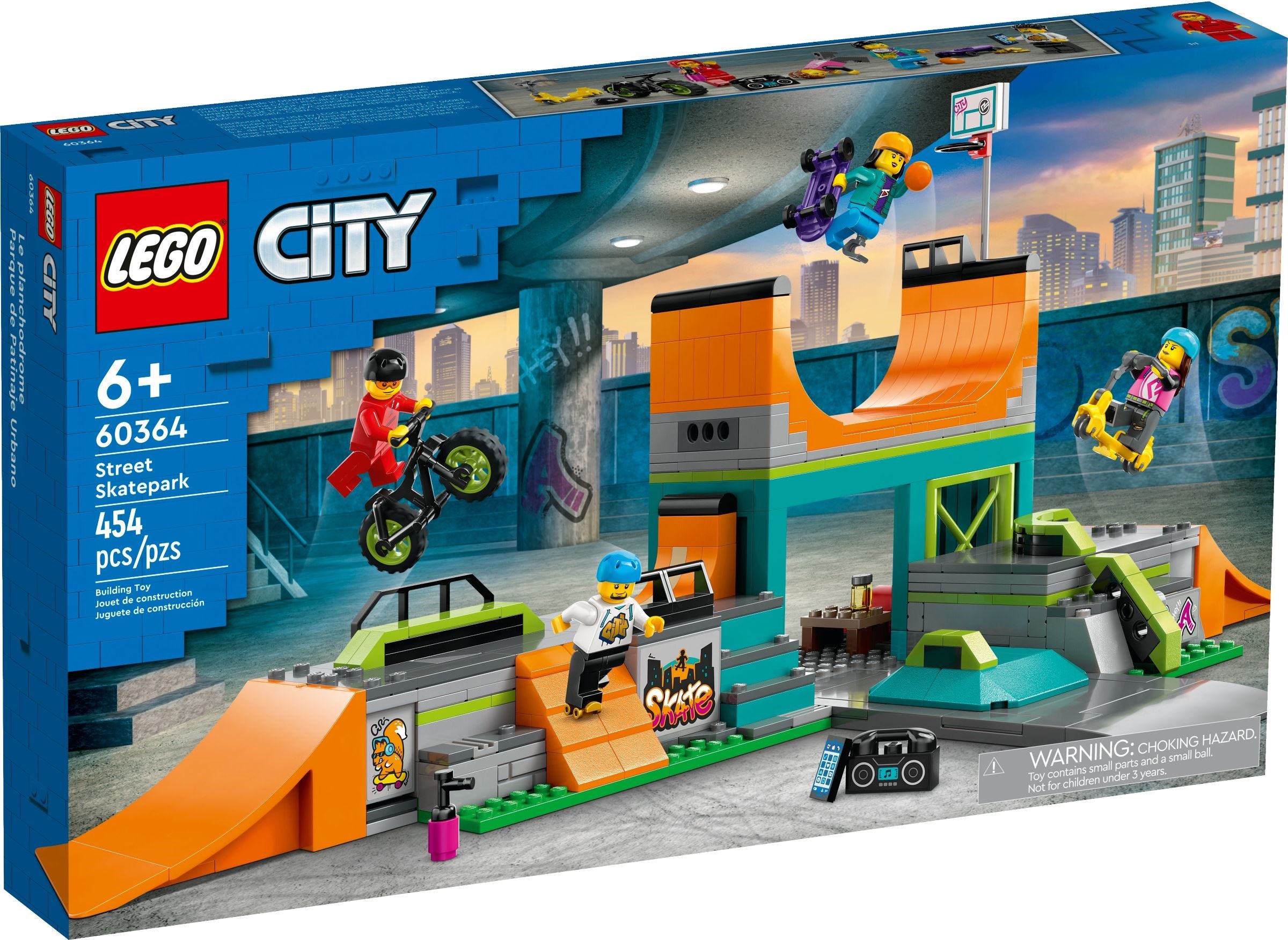 Zdjęcie galerii dla zestawu klocki LEGO City 60364 Skatepark uliczny Rampa Deskorolka Skate Miasto opis