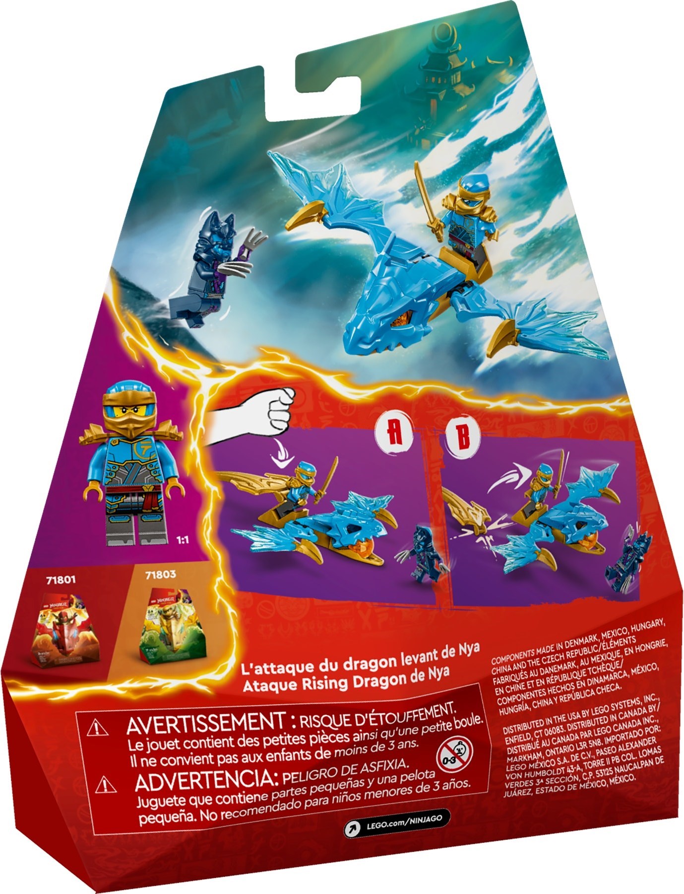 Zdjęcie galerii dla zestawu Klocki Zestaw LEGO NINJAGO 71802 Atak powstającego smoka Nyi ninja go