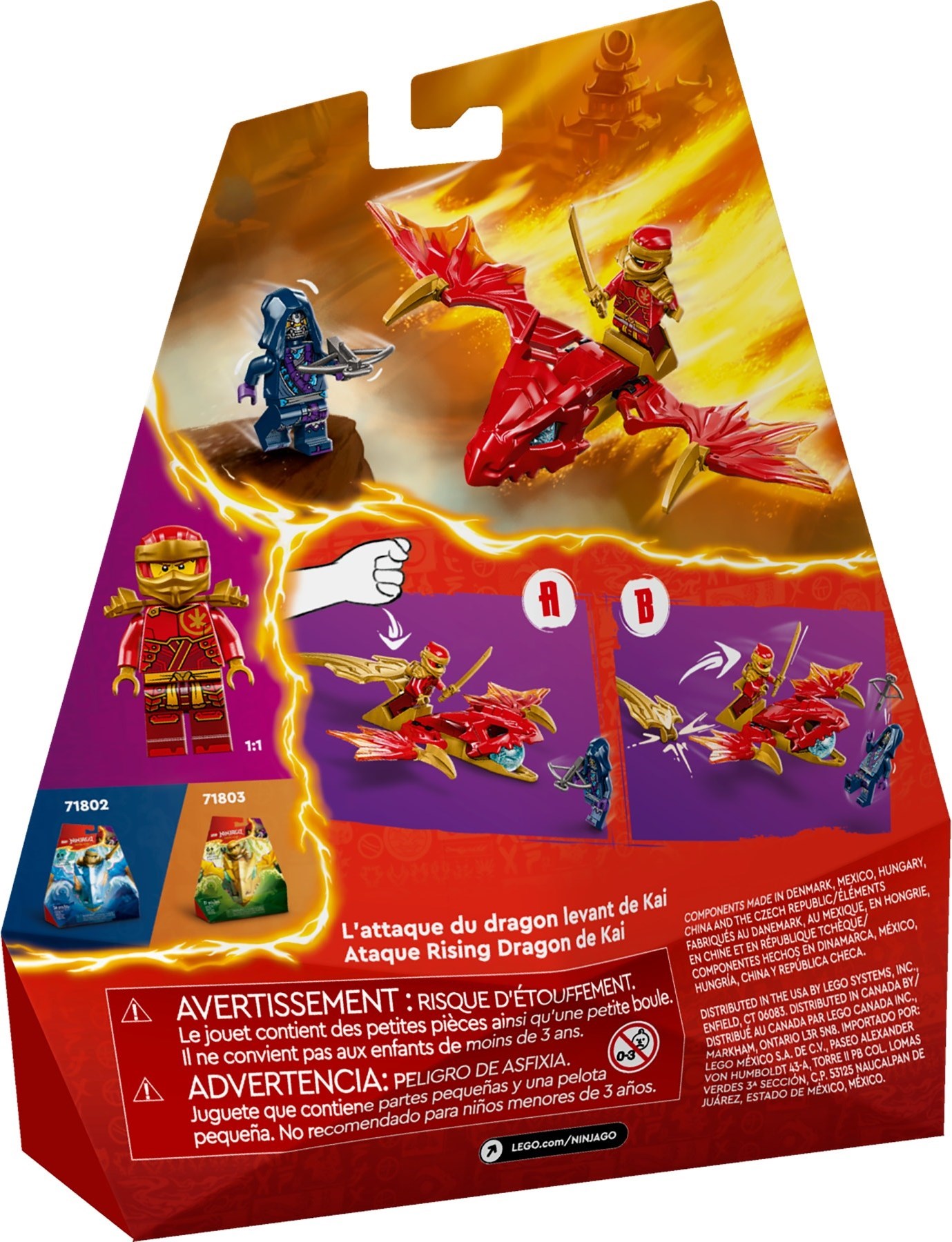 Zdjęcie galerii dla zestawu LEGO NINJAGO 71801 Atak powstającego smoka Kaia smok