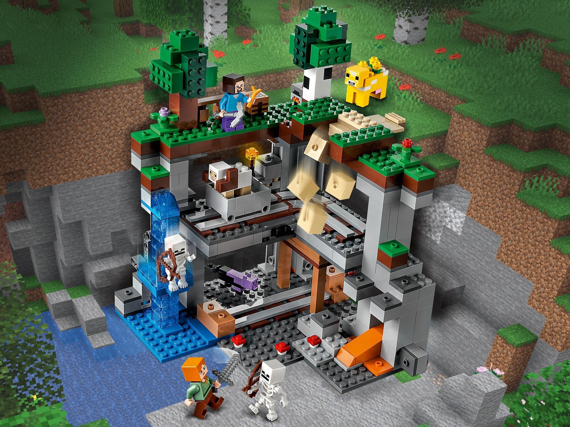 Zdjęcie galerii dla zestawu Klocki LEGO Minecraft Kopalnia kilofów 530 elementów majkraft wagon