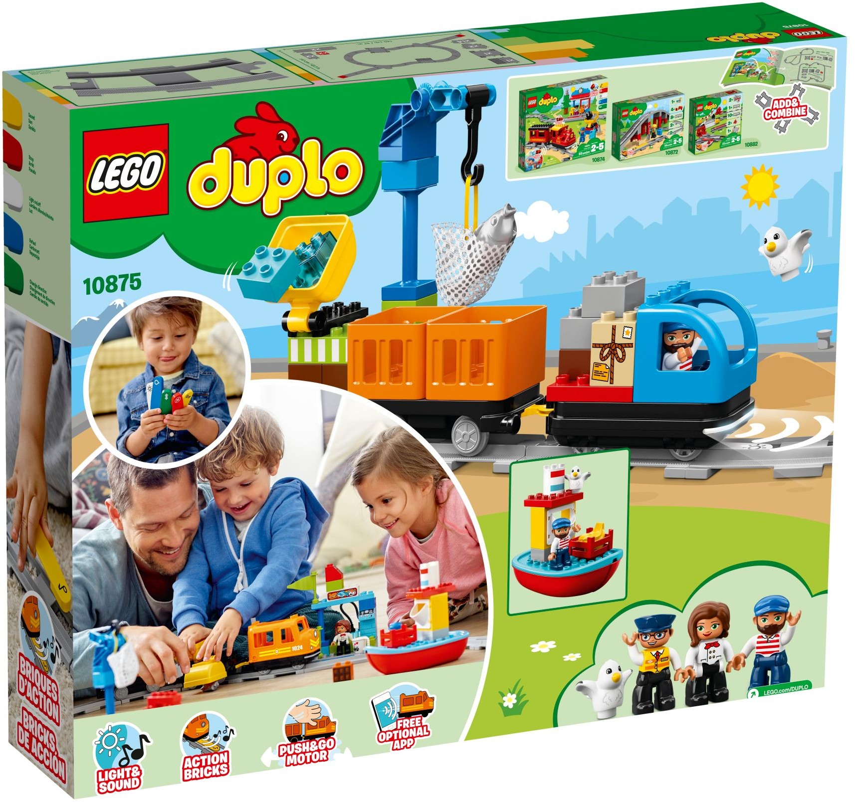 Zdjęcie galerii dla zestawu klocki LEGO Duplo 10875 Pociąg towarowy kolejka ciuchcia zestaw port statek