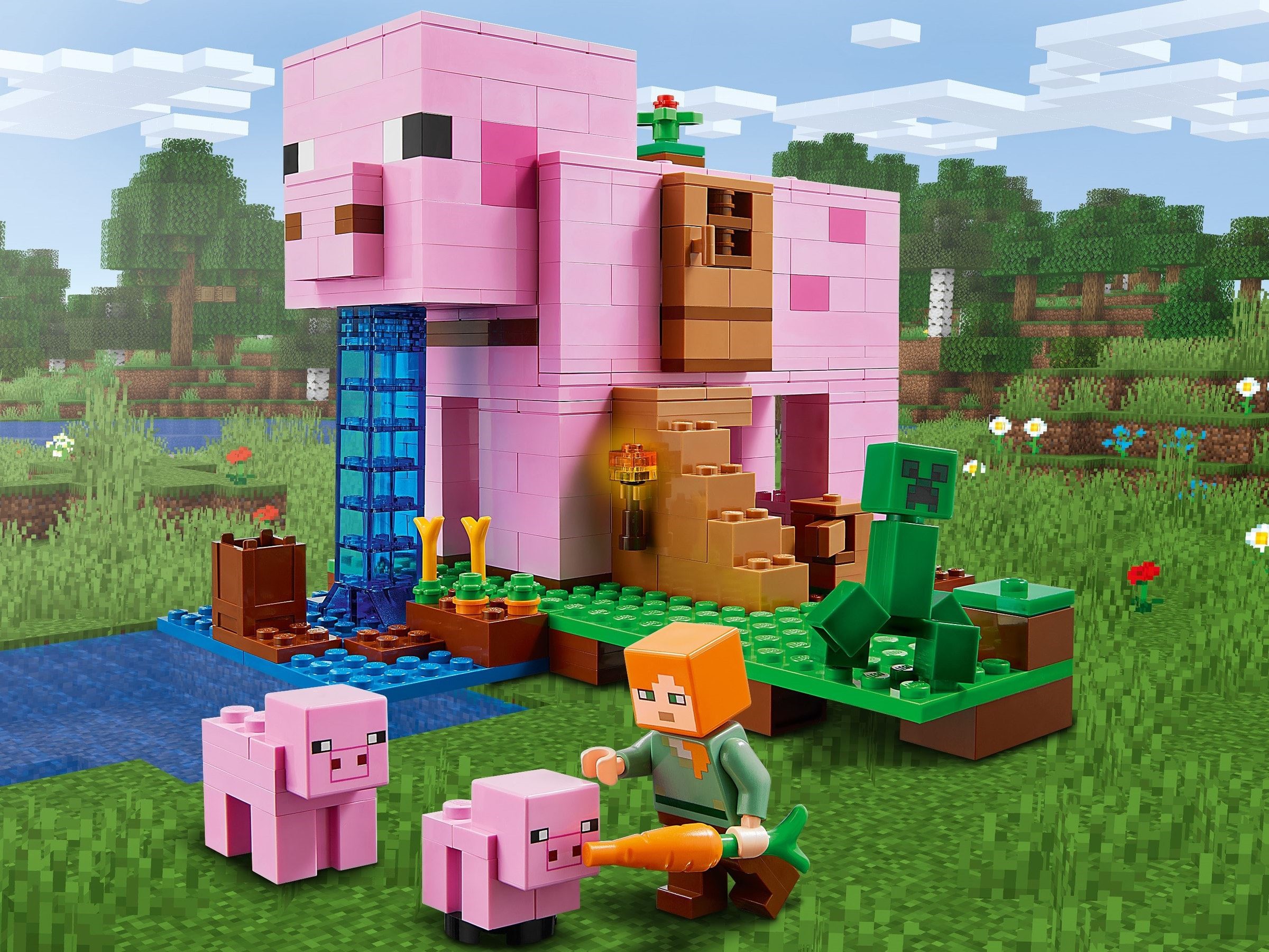 Zdjęcie galerii dla zestawu klocki LEGO Minecraft 21170 Dom w kształcie świni majkraft świnia