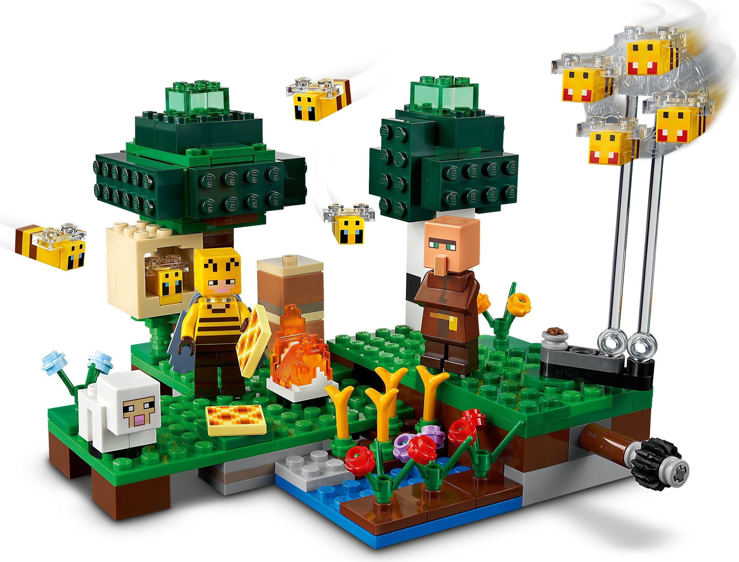 Zdjęcie galerii dla zestawu Klocki LEGO Pasieka Minecraft 238 elementów ul majkraft pszczoły