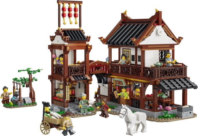 Zdjęcie galerii dla zestawu klocki LEGO ICONS 80121 LEGO Stary zajazd biały koń azjatycki