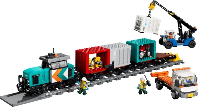 Zdjęcie galerii dla zestawu LEGO City 60509 Portowy pociąg towarowy, dźwig i ciężarówka kolejka kolej