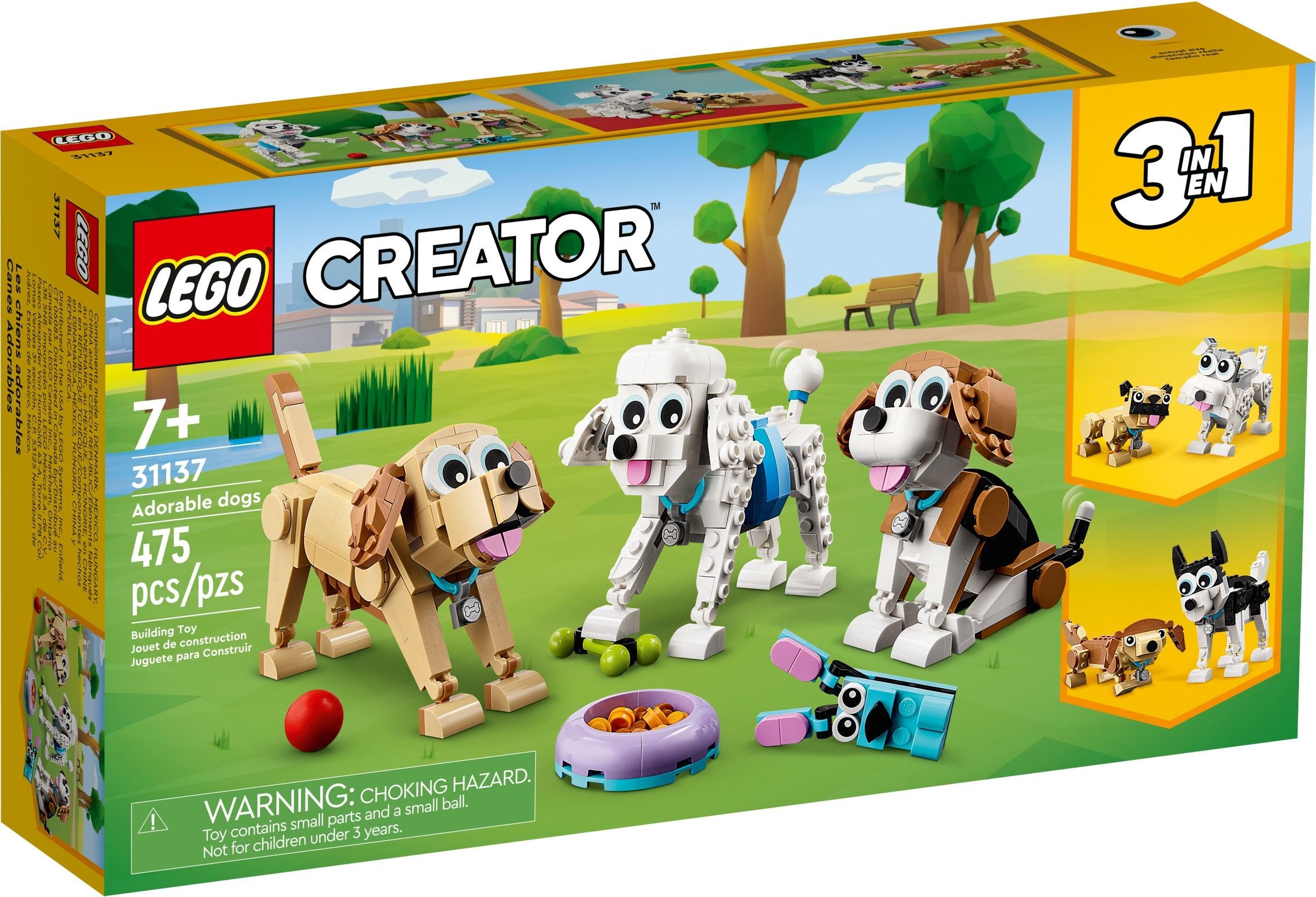 Zdjęcie galerii dla zestawu LEGO Creator 3 w 1 31137 Urocze psiaki