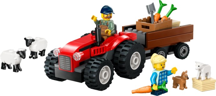 Zdjęcie galerii dla zestawu LEGO City 60461 Czerwony traktor z przyczepą i owcami