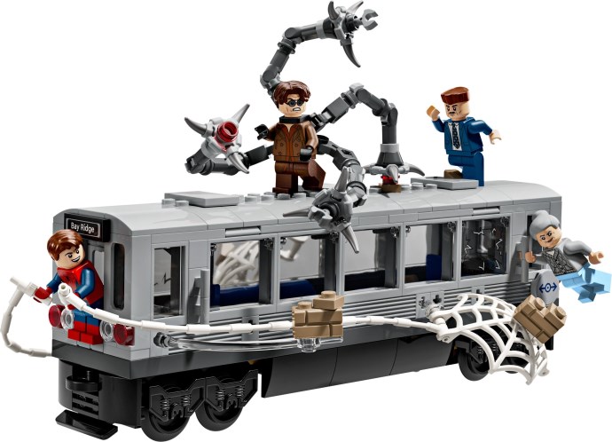 Zdjęcie galerii dla zestawu LEGO Super 76321 Spider-Man kontra Doc Ock Scena w metrze metro pociag