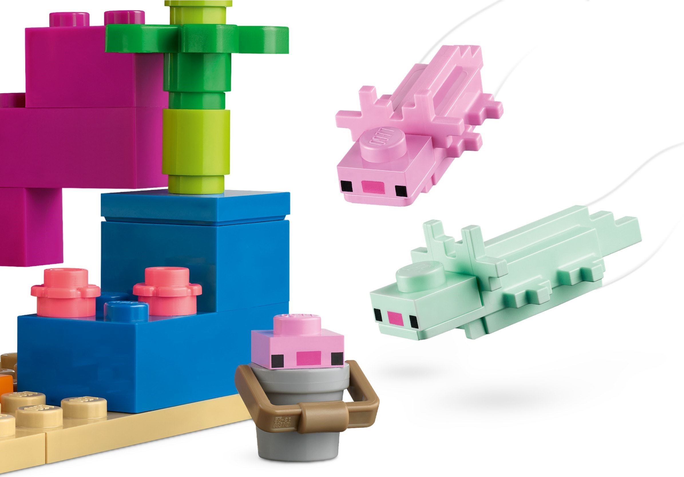 Zdjęcie galerii dla zestawu Klocki LEGO Minecraft 21247 Dom aksolotla majkraft atlantyda aksolot