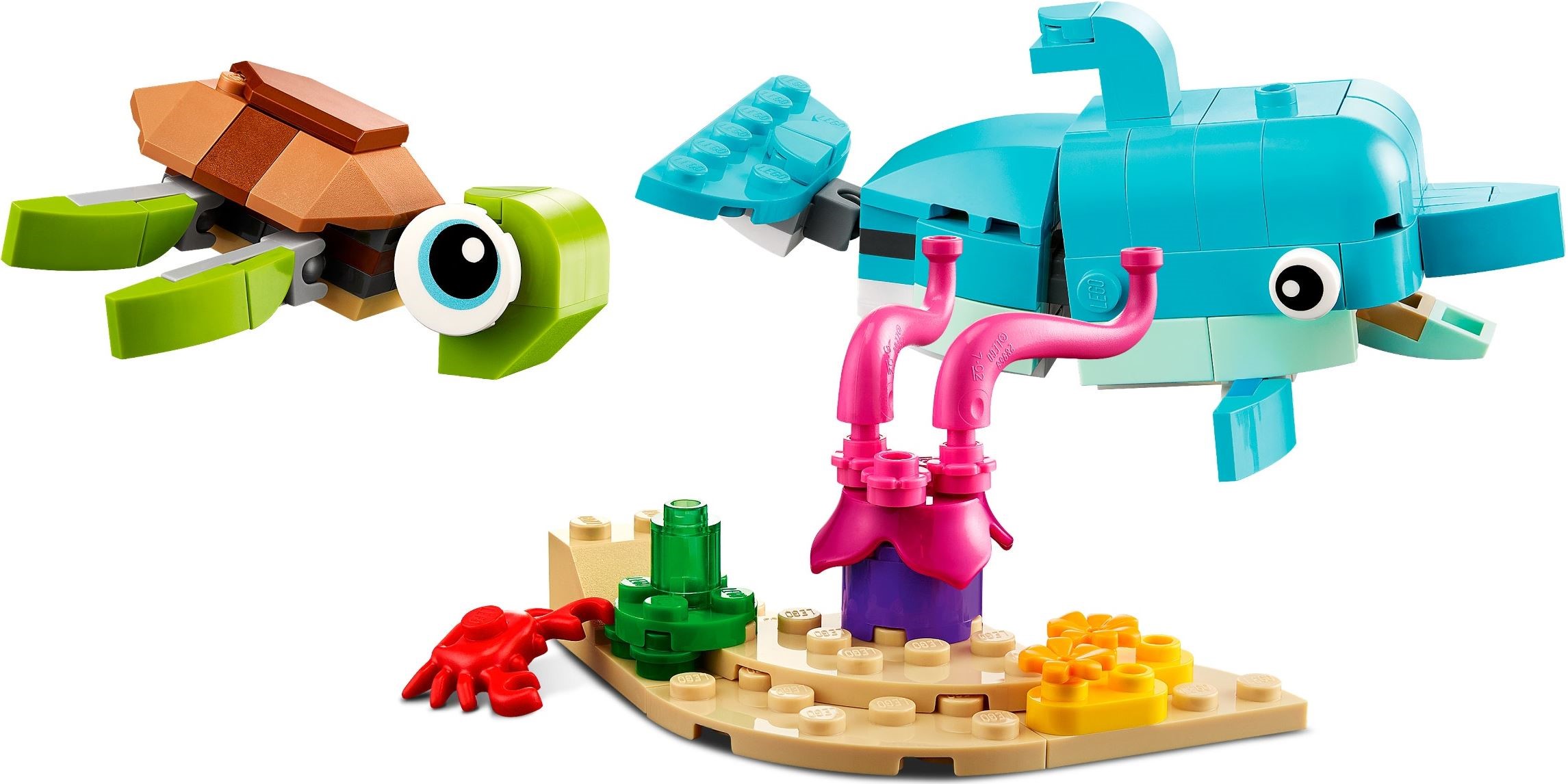 Zdjęcie galerii dla zestawu Zestaw konstrukcyjny LEGO Creator 3w1 - delfin i żółw konik morski