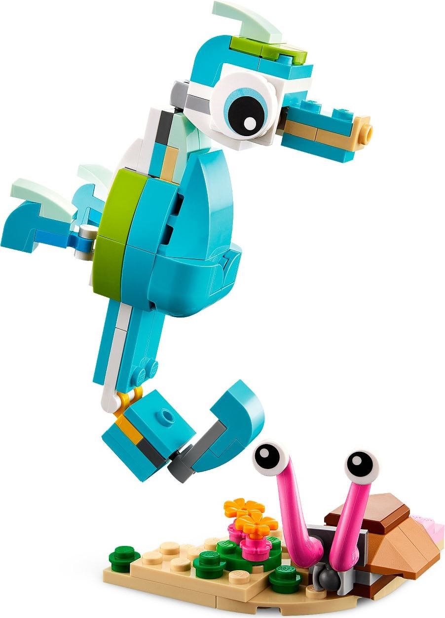 Zdjęcie galerii dla zestawu Zestaw konstrukcyjny LEGO Creator 3w1 - delfin i żółw konik morski