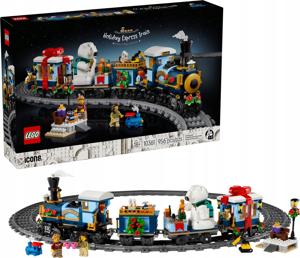zestaw klocków LEGO ICONS 10361 Świąteczny ekspres Zima pociąg wagony