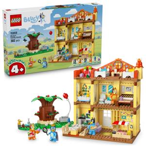 LEGO Bluey 11203 Bluey i jej rodzinny dom Blue Bingo Bandżi Chilli domek
